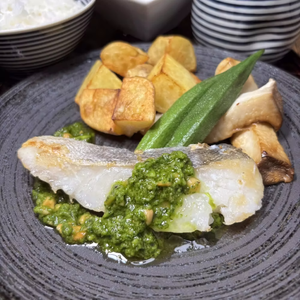 Codfish with Basil Sauce