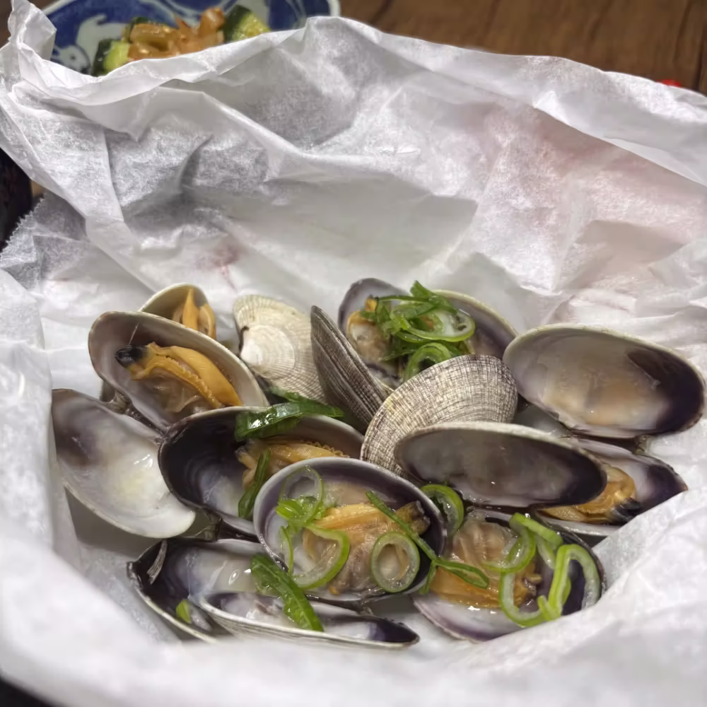 Sake Micro-wave Steamed Clams