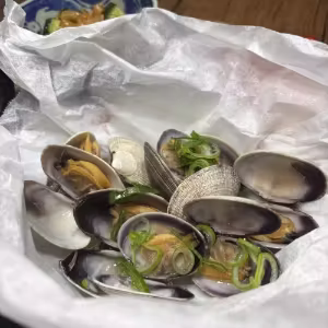 Sake Micro-wave Steamed Clams