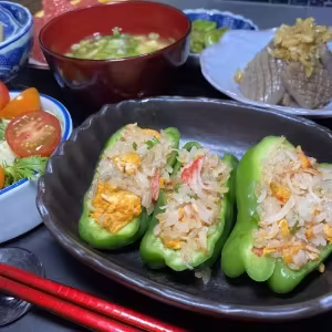 Fried Rice-Stuffed Bell Peppers