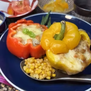 Grilled Cheese and Bell Pepper Curry Rice