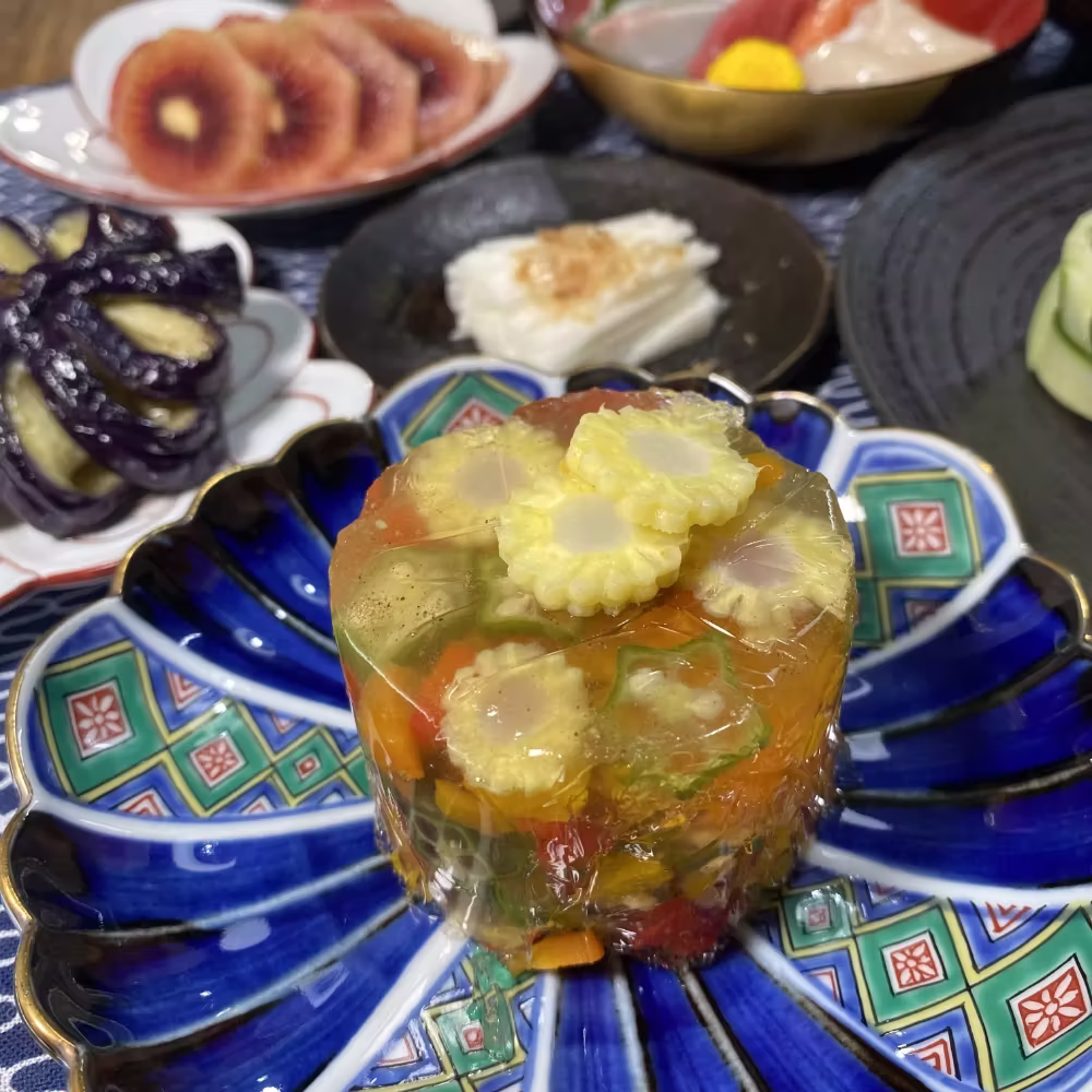 Salad with Vegetable Terrine