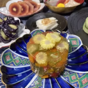 Salad with Vegetable Terrine