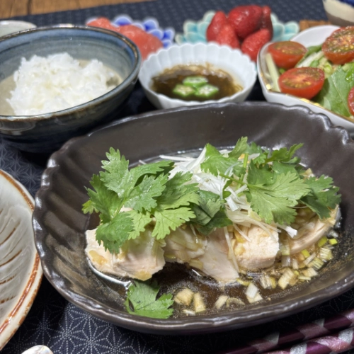 Poached Chicken with Sichuan Peppercorn and Spicy Chili Oil