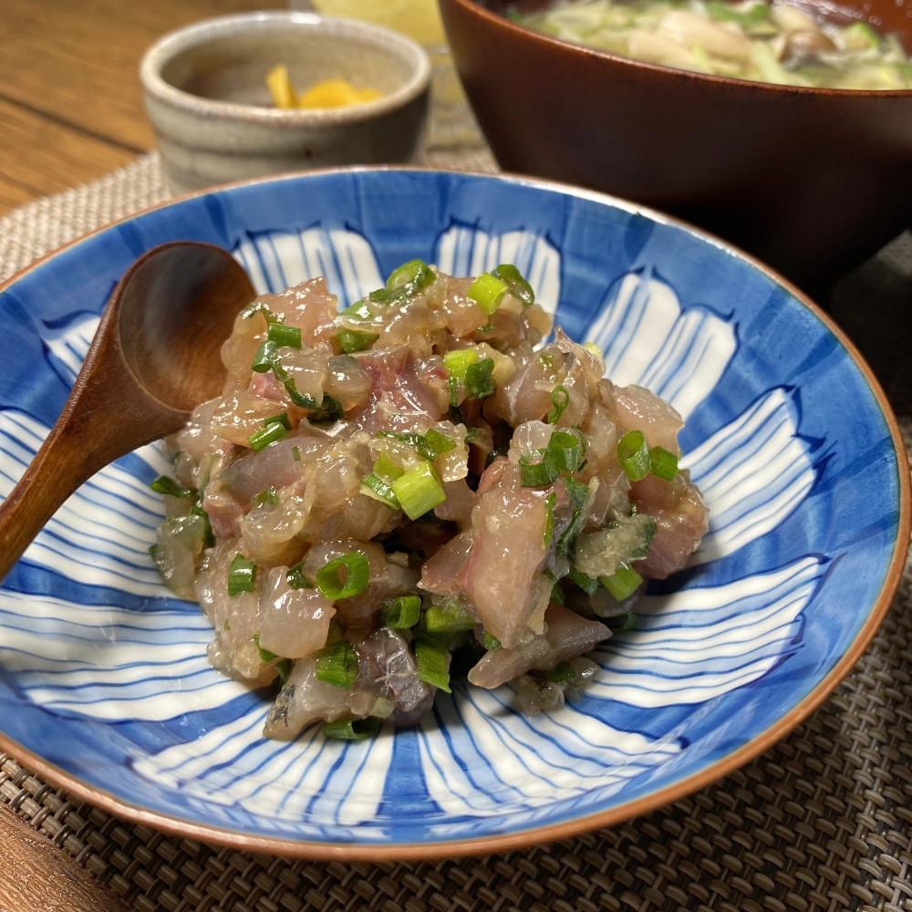Namerou (Minced horse mackerel with miso) 