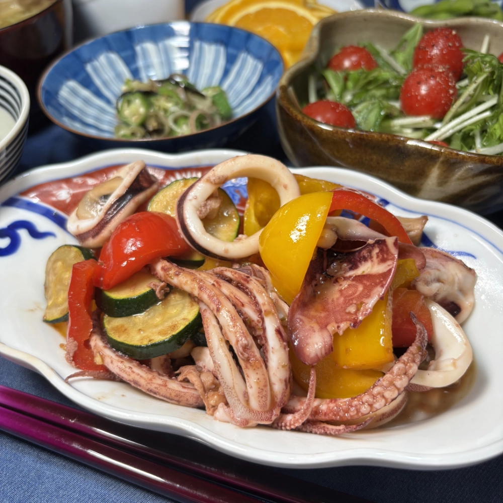 Yuzu Kosho Stirred Fried Squid and Veggie