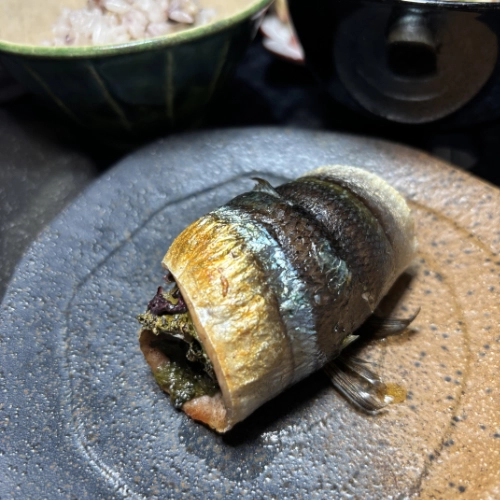Grilled Fish Roll with Ume and Shiso