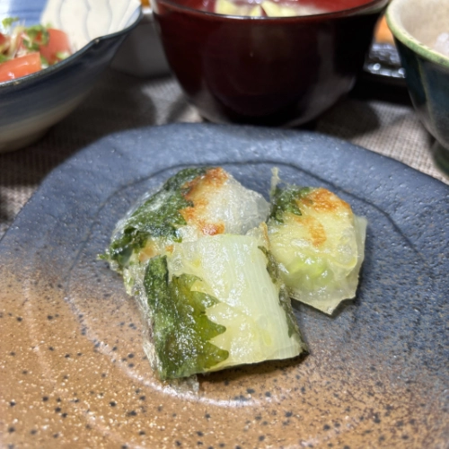 Grilled Leek and Cheese Spring Roll