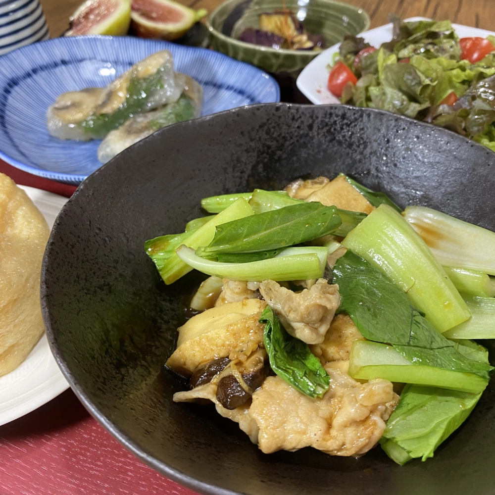Stir-Fry of Pork, Deep-Fried Tofu, and Vegetables with Oyster Sauce